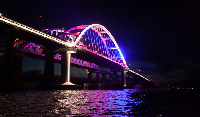 Крымский мост Автодорожный новая подсветка